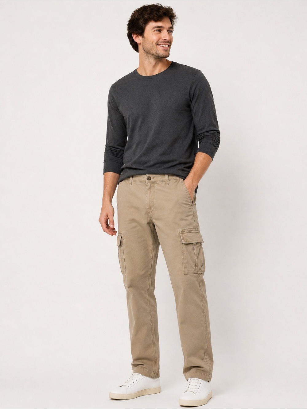 Sonoma Goods for Life Men’s Straight Cargo Pants Khaki Tan 30x30 EUC